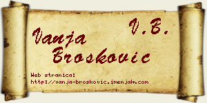 Vanja Brošković vizit kartica